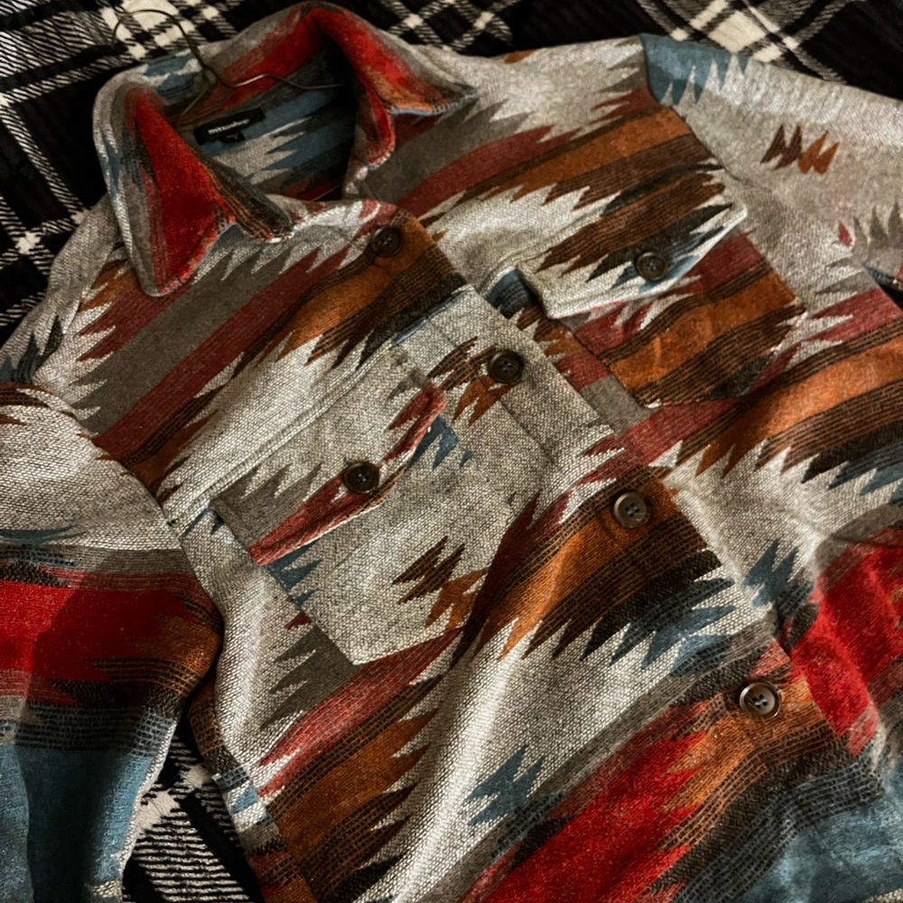 Cowgirl Aztec button up sweater, size small